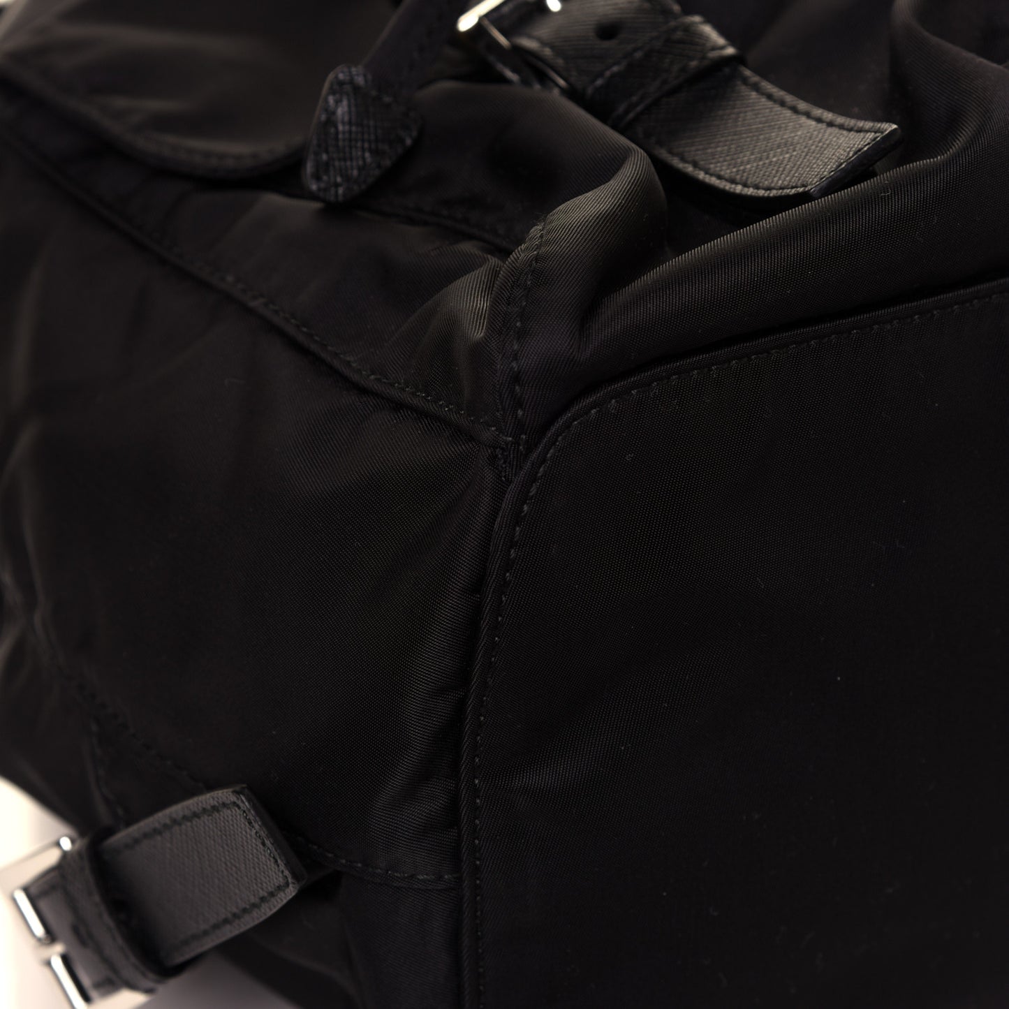 Tessuto Nylon Saffiano Medium Backpack Black