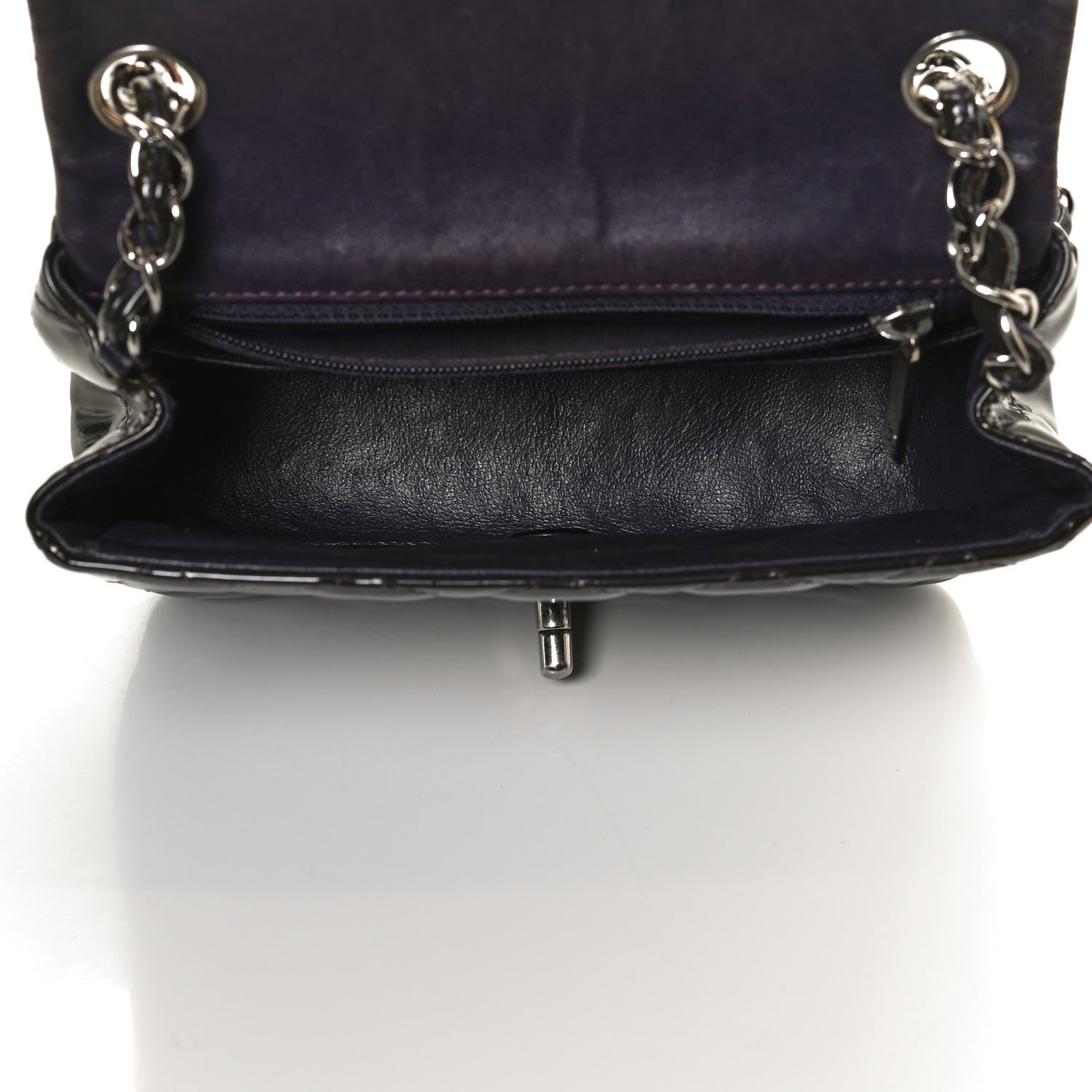 Chanel Patent Quilted Mini Square Flap Purple 4 of 9