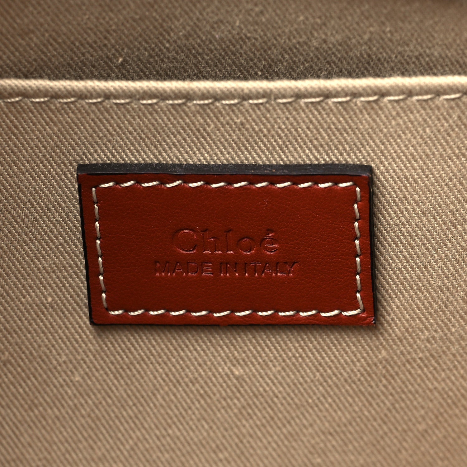 Chloe Cotton Calfskin Medium Woody Ribbon Tote White Brown 6 of 10