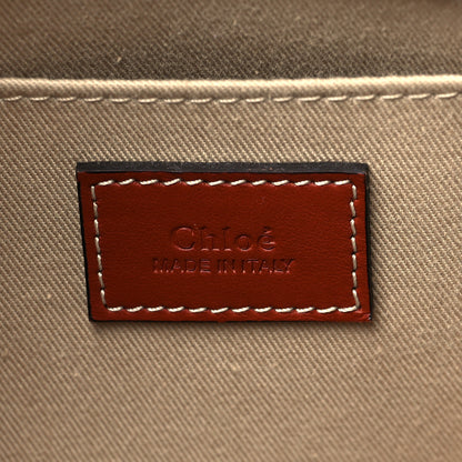 Chloe Cotton Calfskin Medium Woody Ribbon Tote White Brown 6 of 10