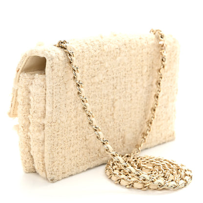 Chanel Tweed Flower Embroidered Flap Bag Ecru White 3 of 11