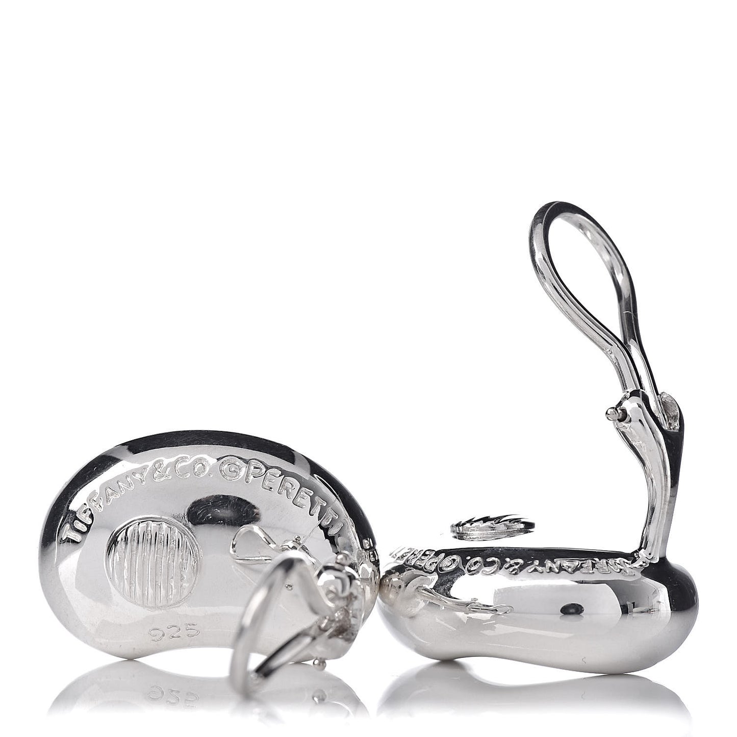 Sterling Silver 20mm Elsa Peretti Bean Earrings