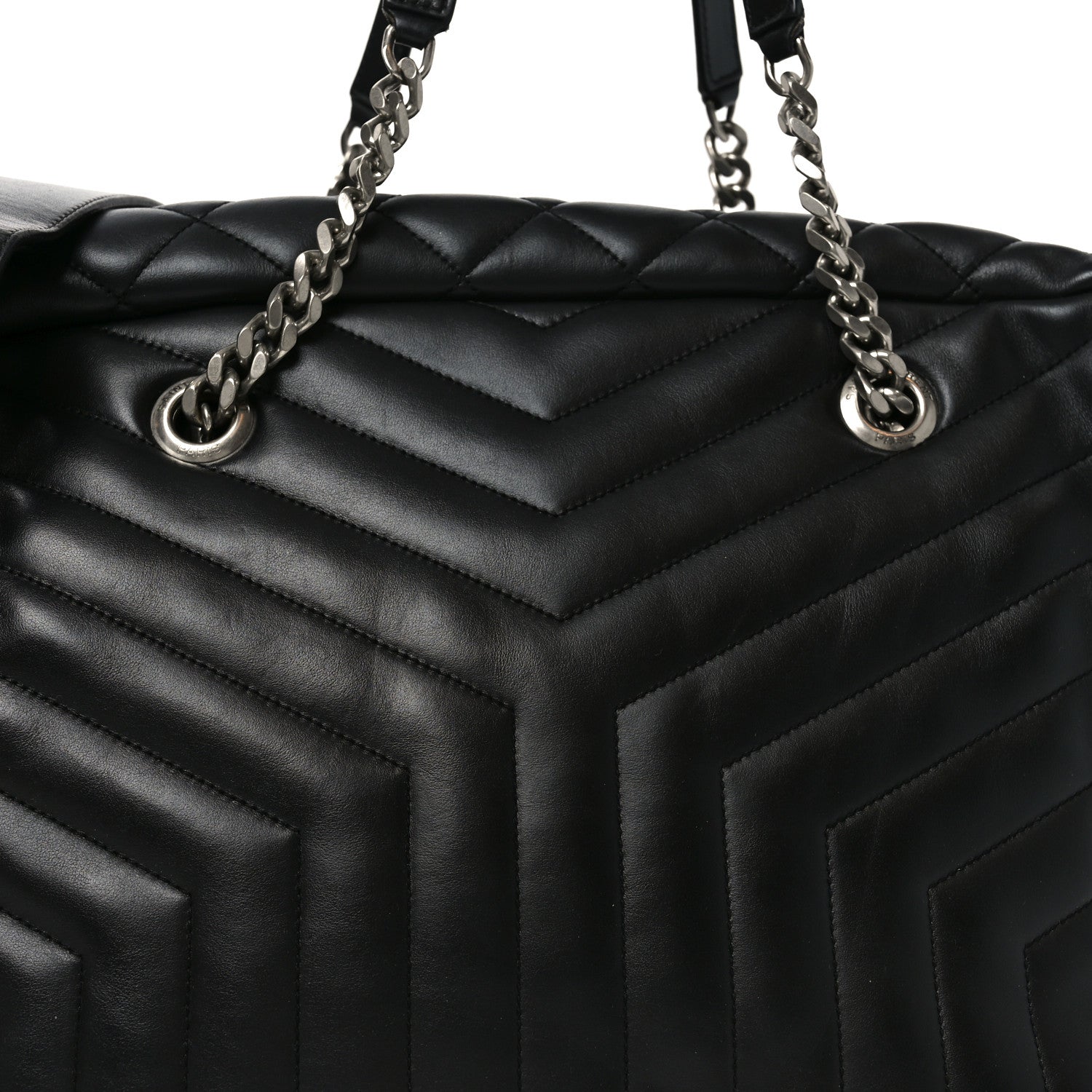 Saint Laurent Lambskin Mixed Matelasse Joan Bowling Bag Black 8 of 11