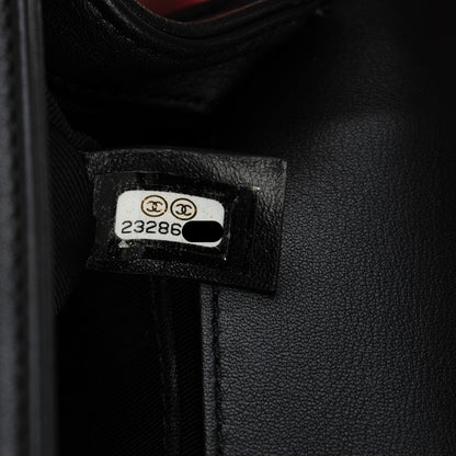 Chanel Metallic Calfskin Pleated Small Boy In Rome Flap Black Gold 7 of 7
