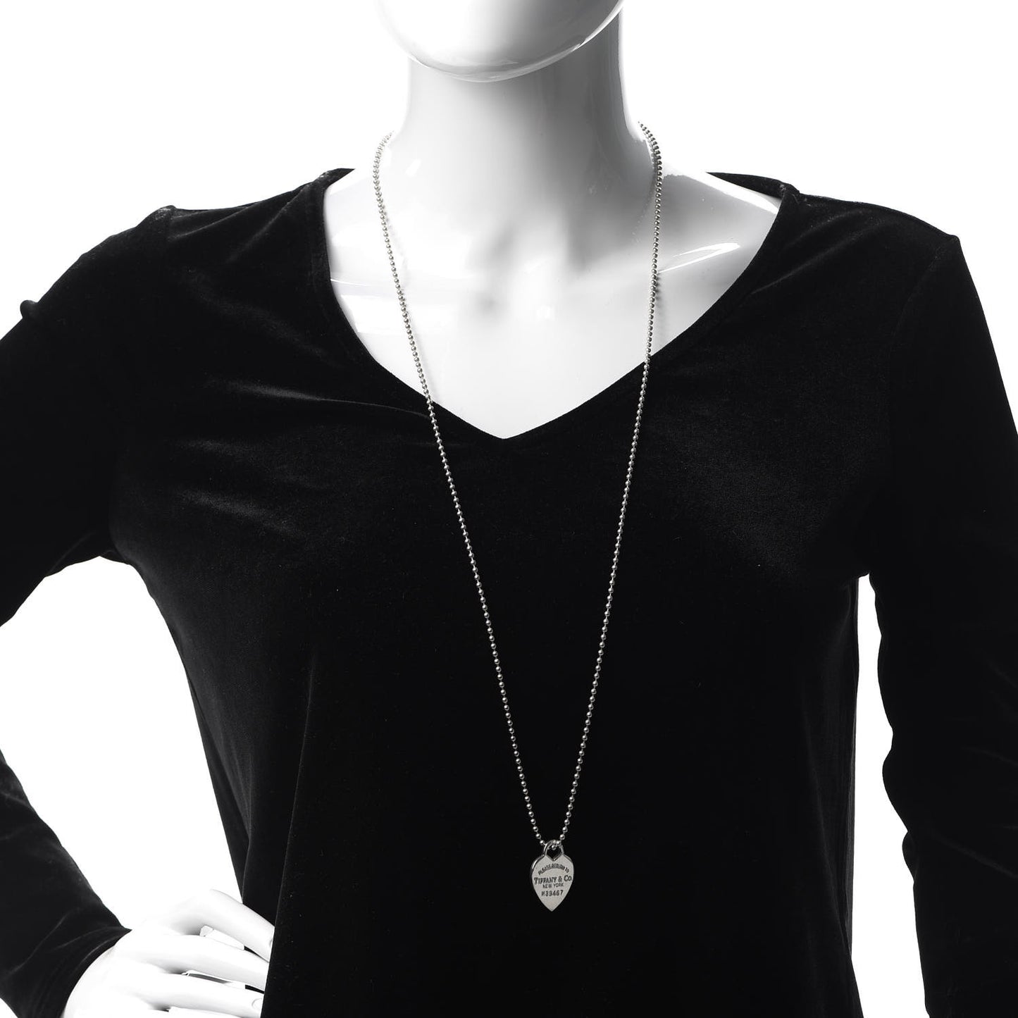 Sterling Silver Long Return to Tiffany Heart Pendant Necklace