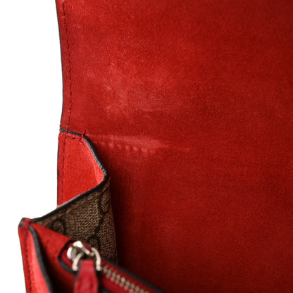 Gucci GG Supreme Monogram Suede Cudu Medium Dionysus Shoulder Bag Beige Ebony Vulcanic Red 11 of 15