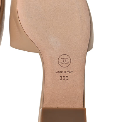 Chanel Lambskin Enamel CC Mules 36 Beige 12 of 13