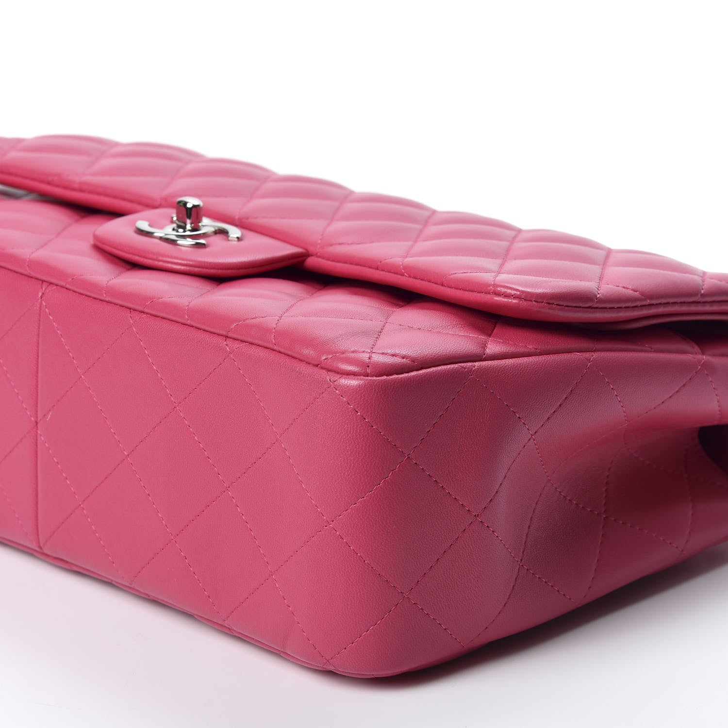 Chanel Lambskin Quilted Jumbo Double Flap Dark Pink 6 of 9