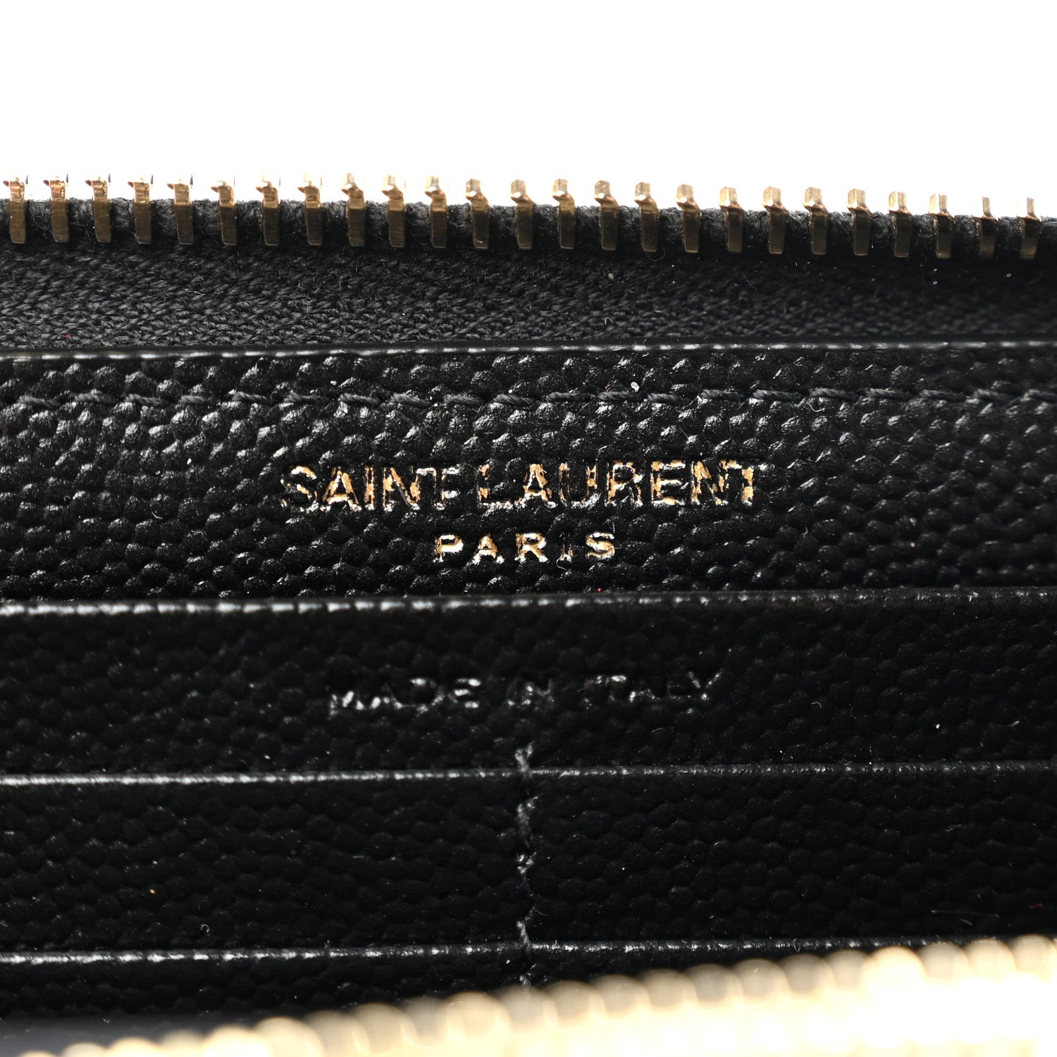 Saint Laurent Grain De Poudre Matelasse Chevron Monogram Zip Around Wallet Black 6 of 10