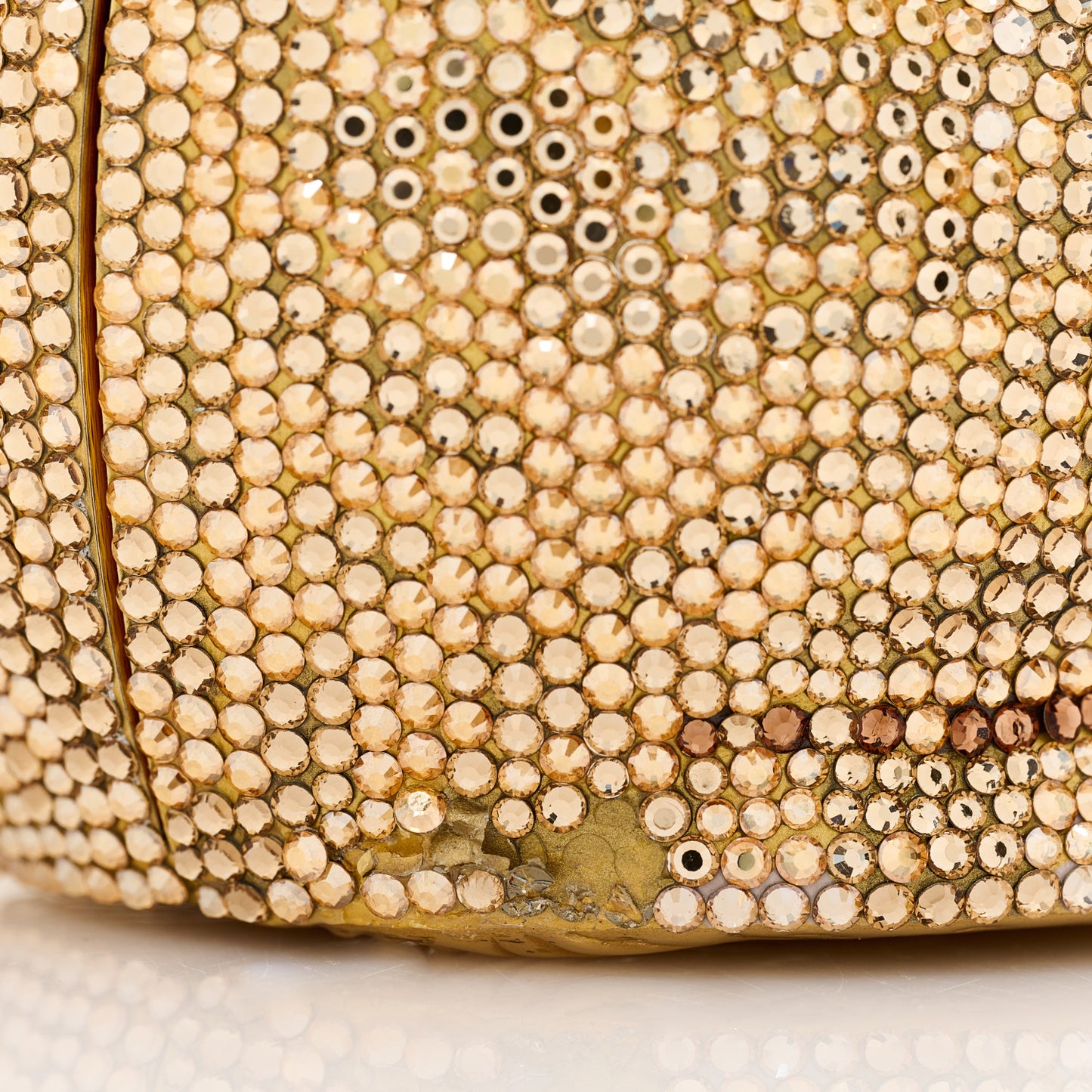 Swarovski Crystal Cat Minaudiere Clutch Gold