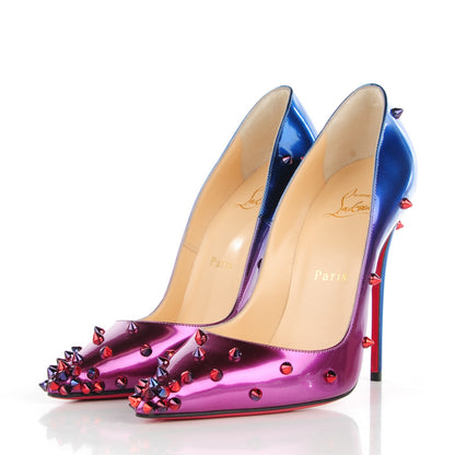Christian Louboutin Patent Scarabe Degraspike 120 Pumps 36 Rose Digitale 3 of 8