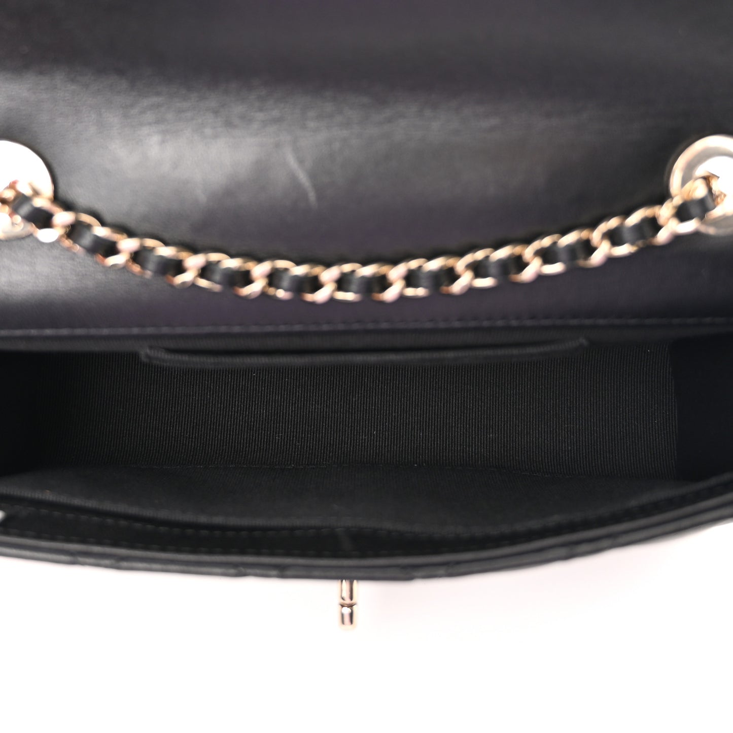 Lambskin Quilted Trendy CC Flap Phone Holder With Chain Black