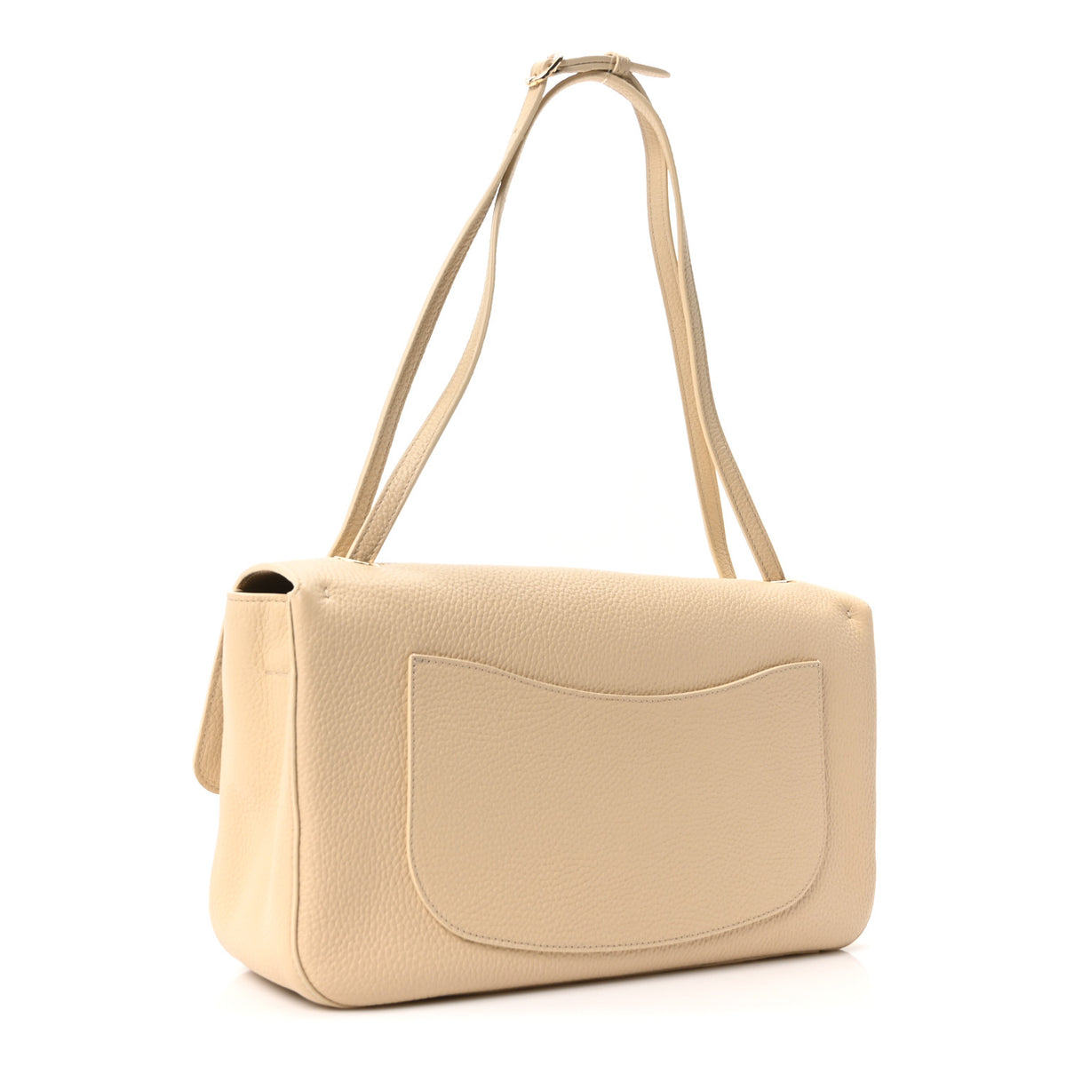 Grained Calfskin Small Souplissimo Maxi Flap Beige