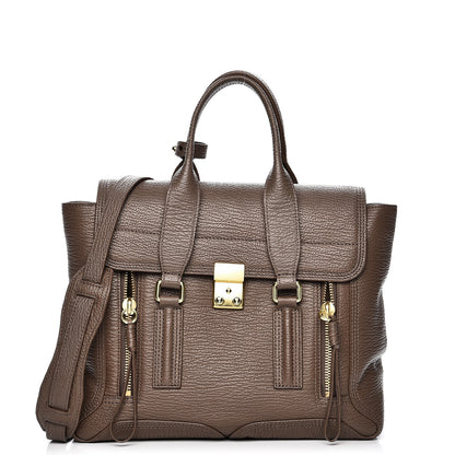 3.1 Phillip Lim 3.1 Textured Calfskin Medium Pashli Satchel Taupe 1 of 8