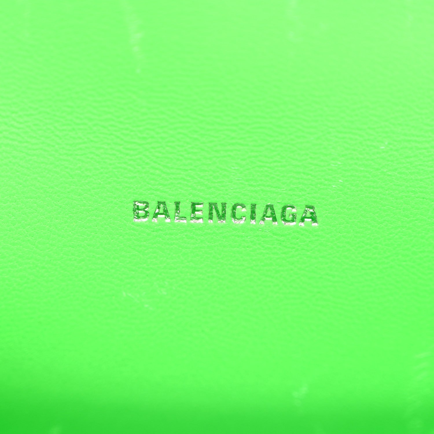 Balenciaga Shiny Calfskin Strass Crocodile Embossed Hourglass Top Handle Bag XS Fluo Green 6 of 11