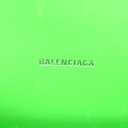 Balenciaga Shiny Calfskin Strass Crocodile Embossed Hourglass Top Handle Bag XS Fluo Green 6 of 11