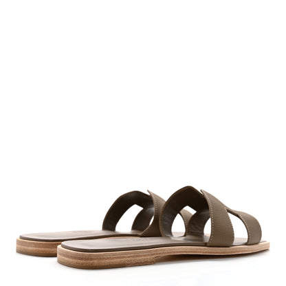 Hermes Epsom Oran Sandals 37.5 Etoupe 4 of 9