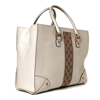 Gucci Monogram Calfskin Medium Tote Bag Off White 3 of 12