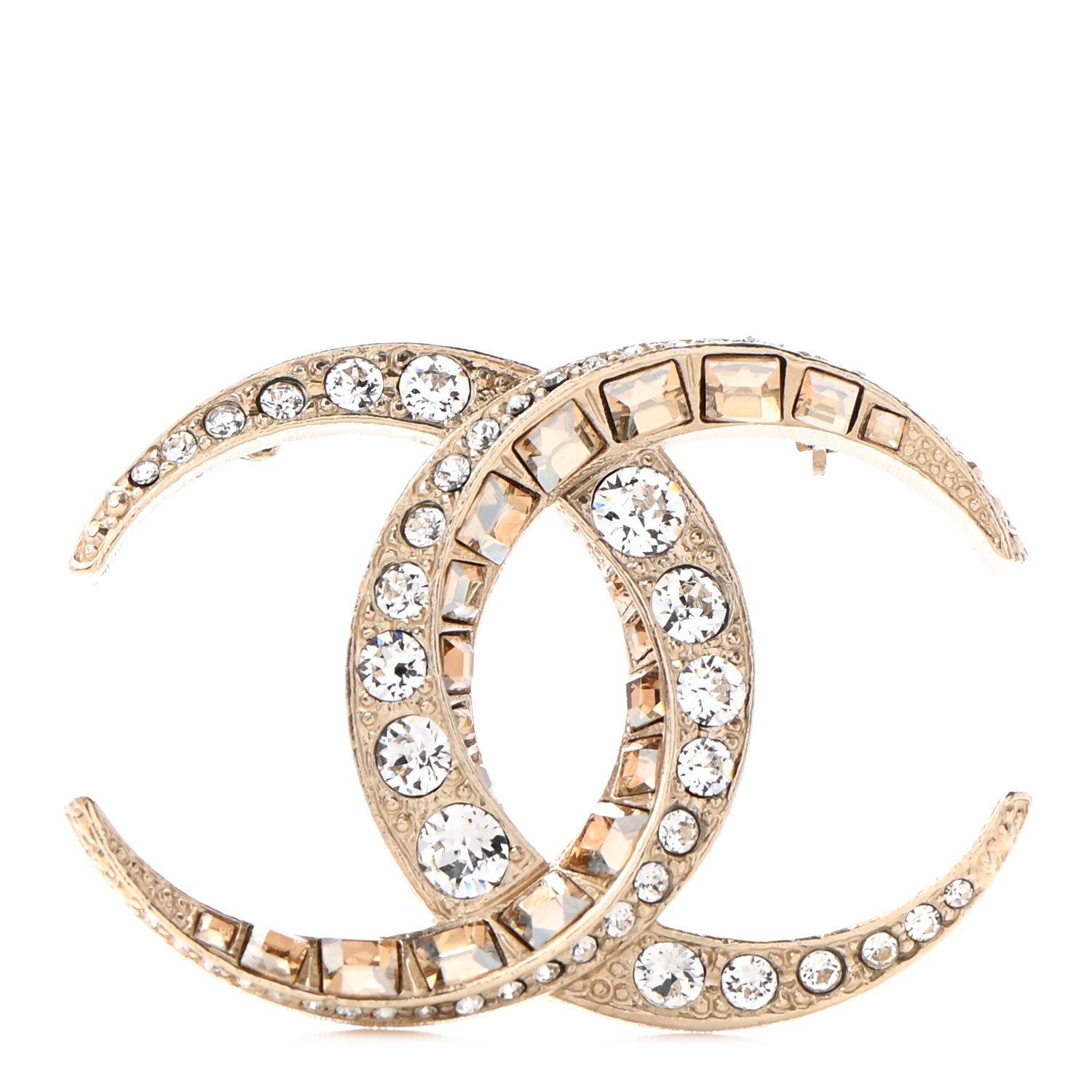 Chanel Baguette Crystal Dubai CC Brooch Gold 1 of 7