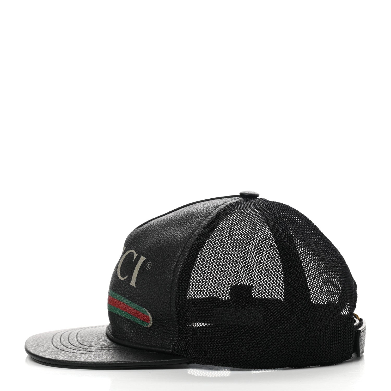 Gucci Grained Calfskin Logo Baseball Hat L Black 3 of 9