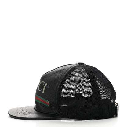 Gucci Grained Calfskin Logo Baseball Hat L Black 3 of 9