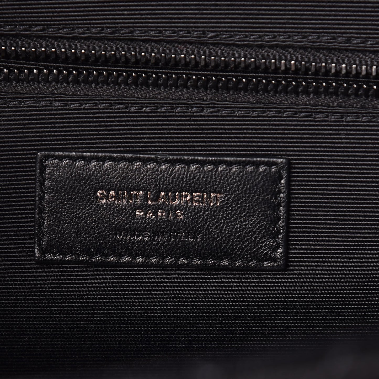 Grain De Poudre Textured Mixed Matelasse Large Triquilt Monogram Monochrome Satchel Black