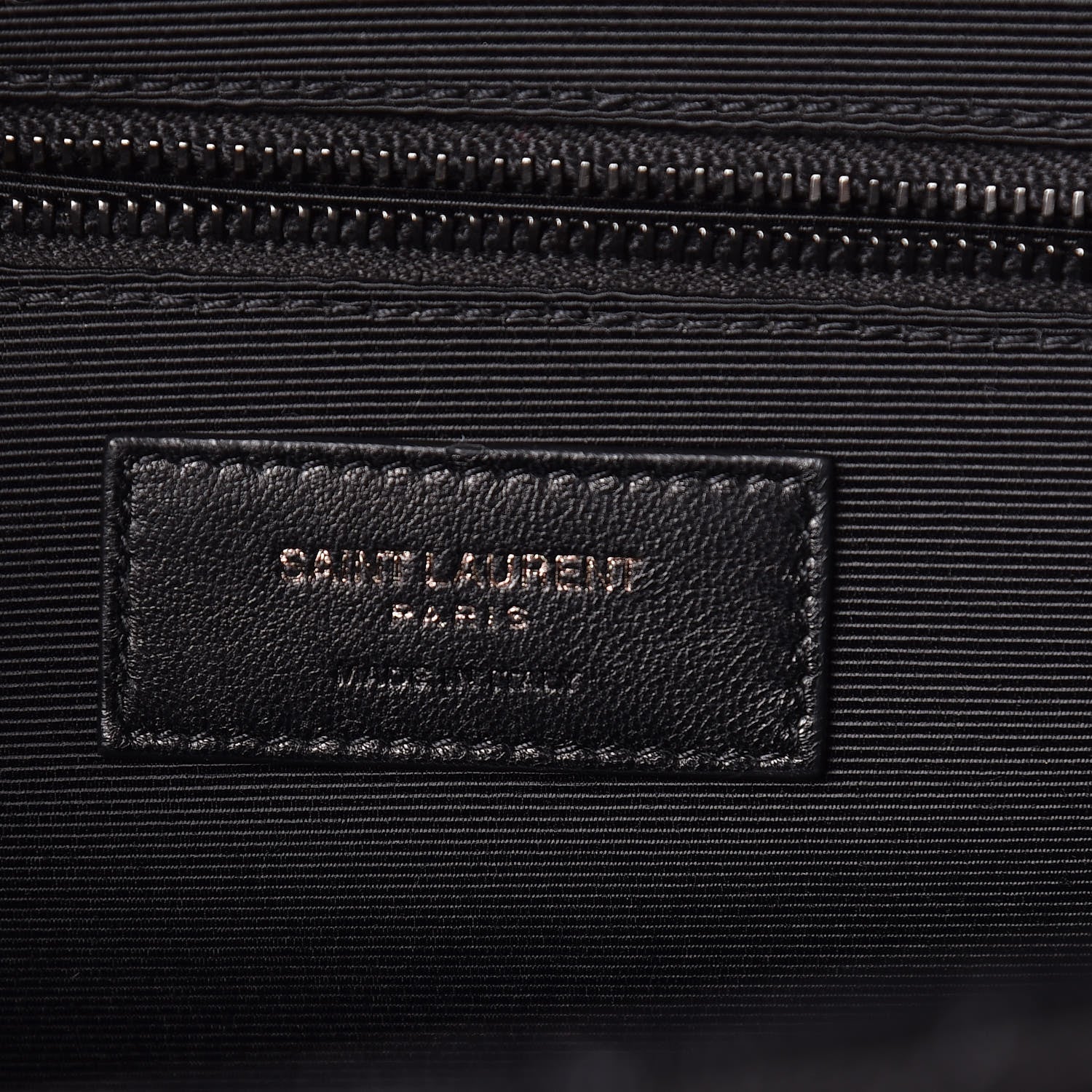 Saint Laurent Grain De Poudre Textured Mixed Matelasse Large Triquilt Monogram Monochrome Satchel Black 8 of 11