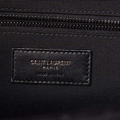 Saint Laurent Grain De Poudre Textured Mixed Matelasse Large Triquilt Monogram Monochrome Satchel Black 8 of 11