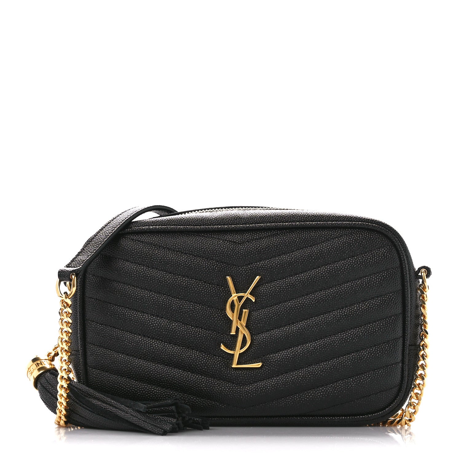 Saint Laurent Grain De Poudre Matelasse Monogram Mini Lou Camera Bag Black 1 of 11