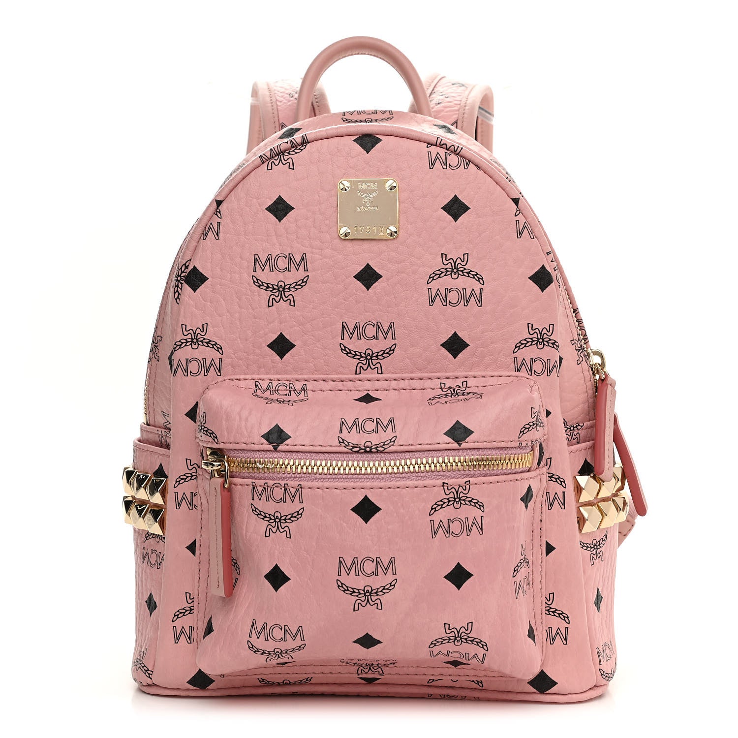 MCM Visetos Side Stud Mini Stark Backpack Pink 1 of 11