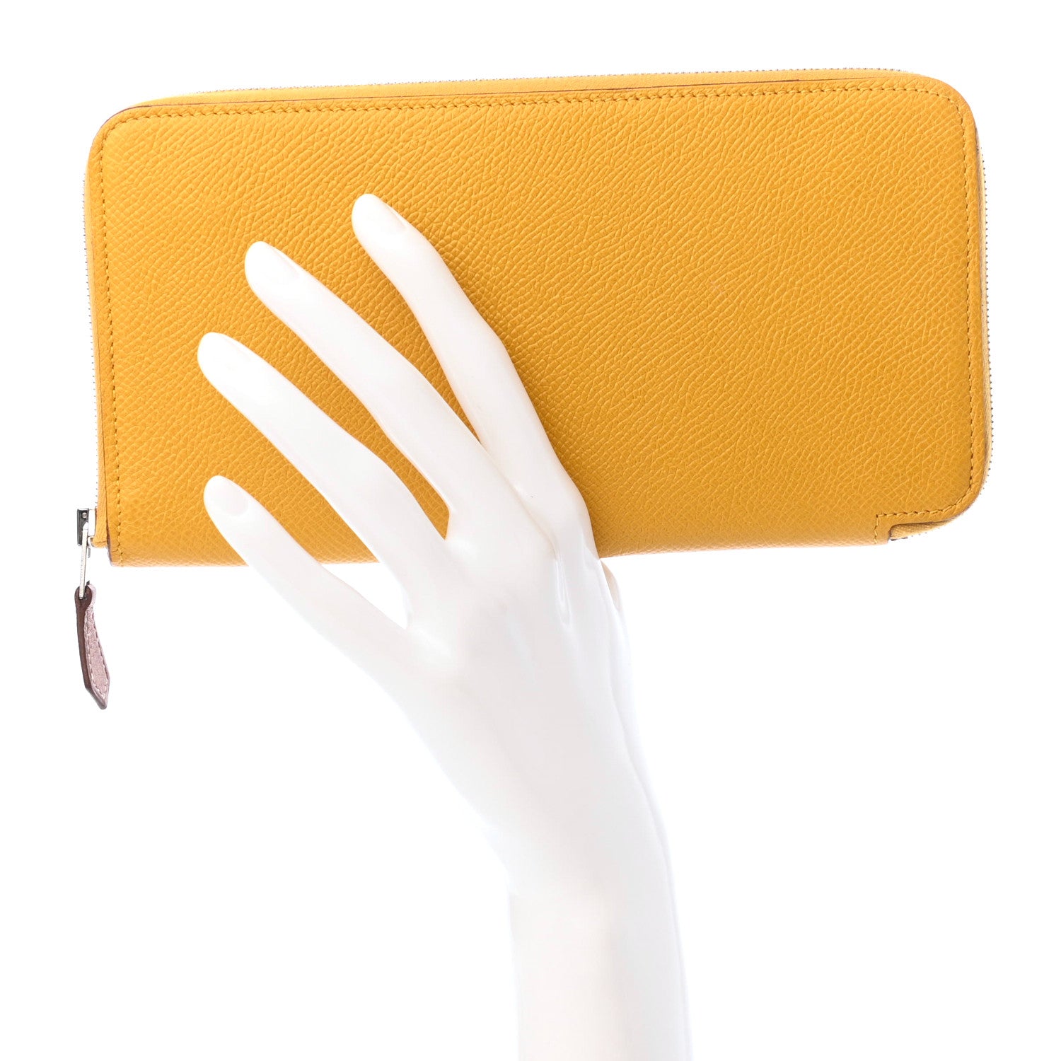 Hermes Epsom Silk'In Wallet Jaune Ambre 2 of 6