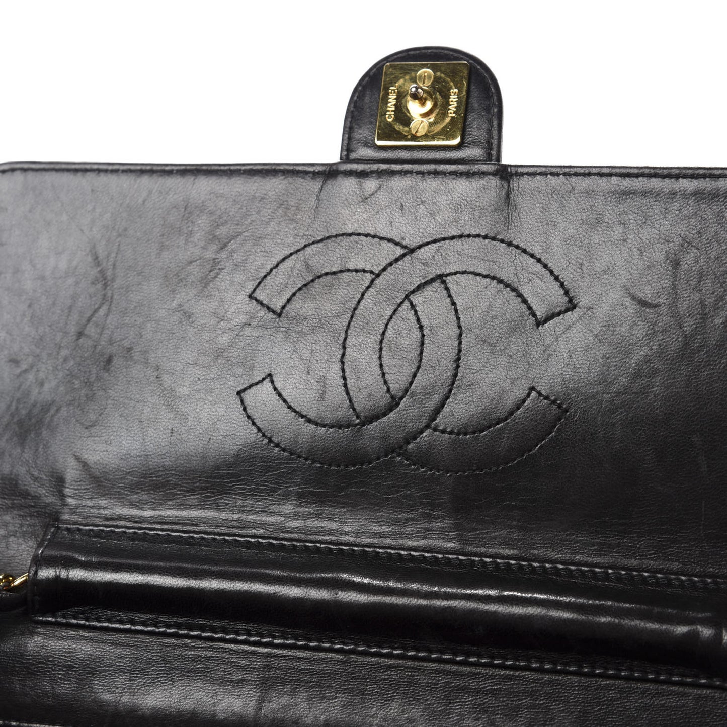Lambskin Quilted Medium Single Flap Black