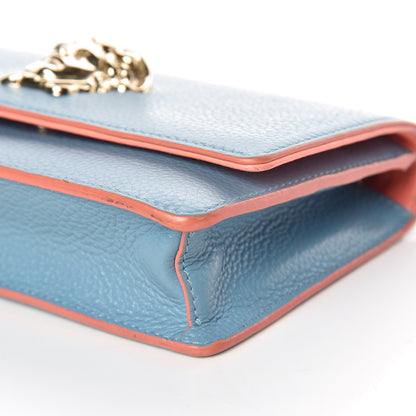 Versace Grained Calfskin Palazzo Chain Evening Bag Blue 6 of 13