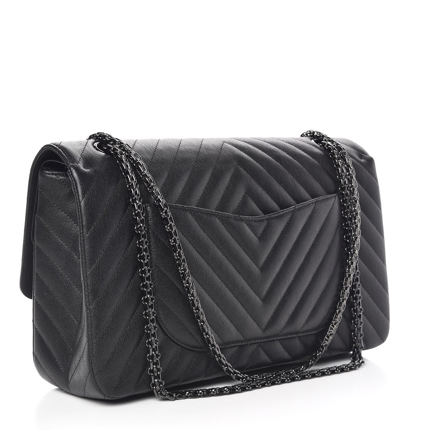 Chanel Sheepskin Chevron Quilted 2.55 Reissue 227 Flap So Black 4 of 11
