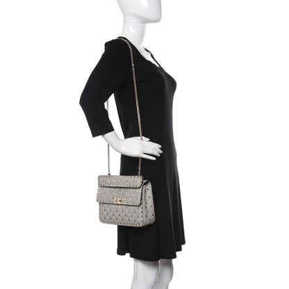 Valentino Garavani Nappa Medium Rockstud Spike Shoulder Bag Opal Grey 2 of 11