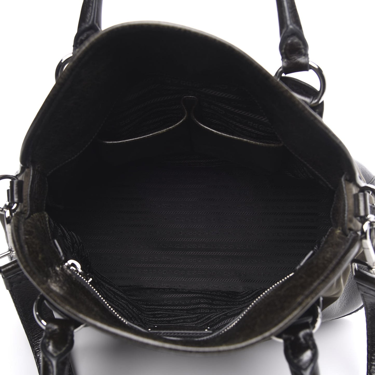 Tessuto Nylon Vitello Shine Dome Satchel Mimetico