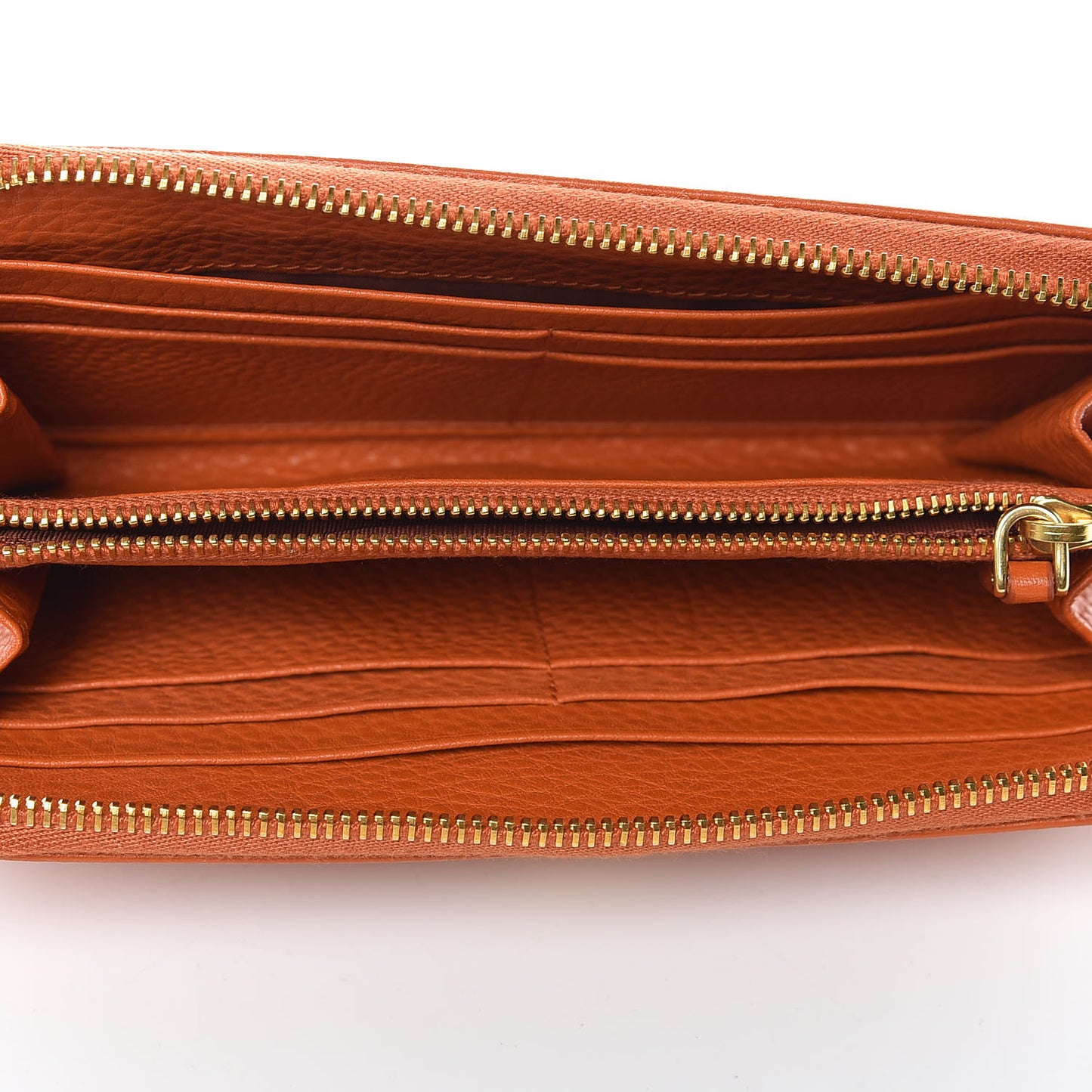 Vitello Daino Zip Around Wallet Papaya