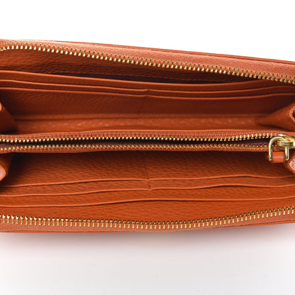 Prada Vitello Daino Zip Around Wallet Papaya 7 of 10