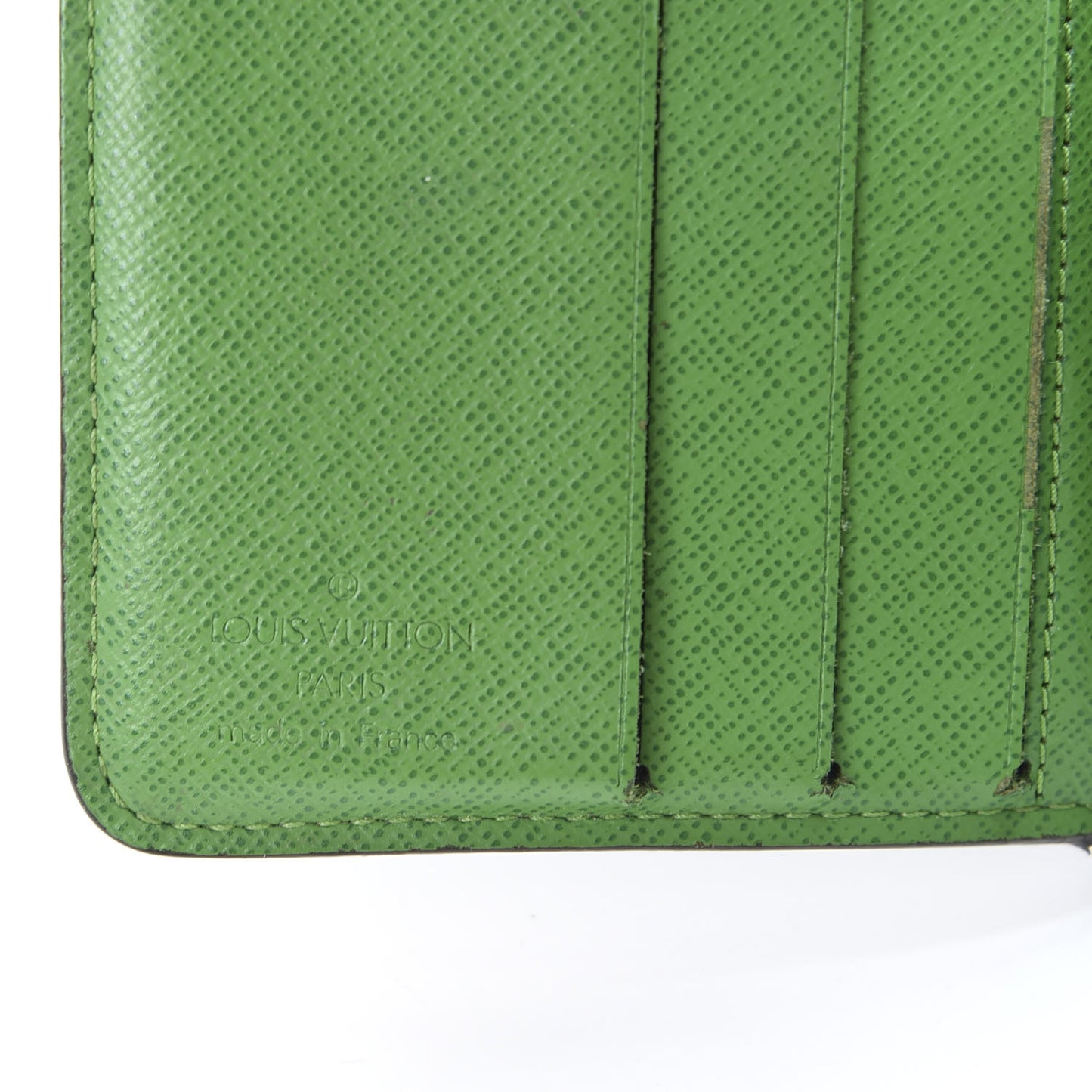 Monogram Perforated Compact Zipped Wallet Green