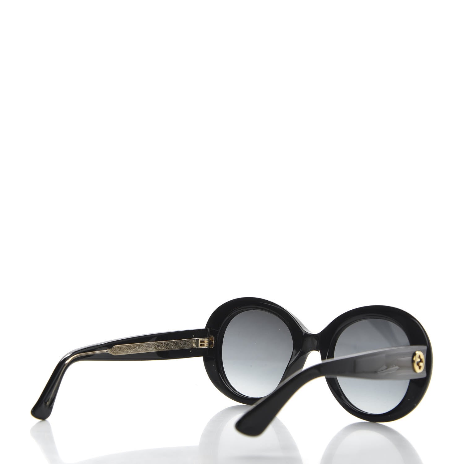 Gucci Acetate Round GG Sunglasses GG0139S Black 4 of 8