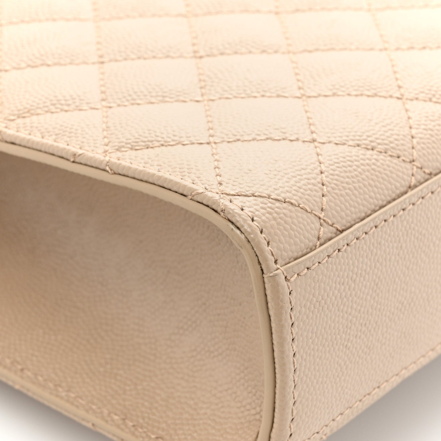 Saint Laurent Grain De Poudre Textured Mixed Matelasse Medium Triquilt Monogram Satchel Dark Beige 11 of 13