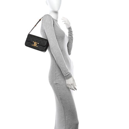 Celine Triomphe Canvas Calfskin Ava Shoulder Bag Tan 2 of 11