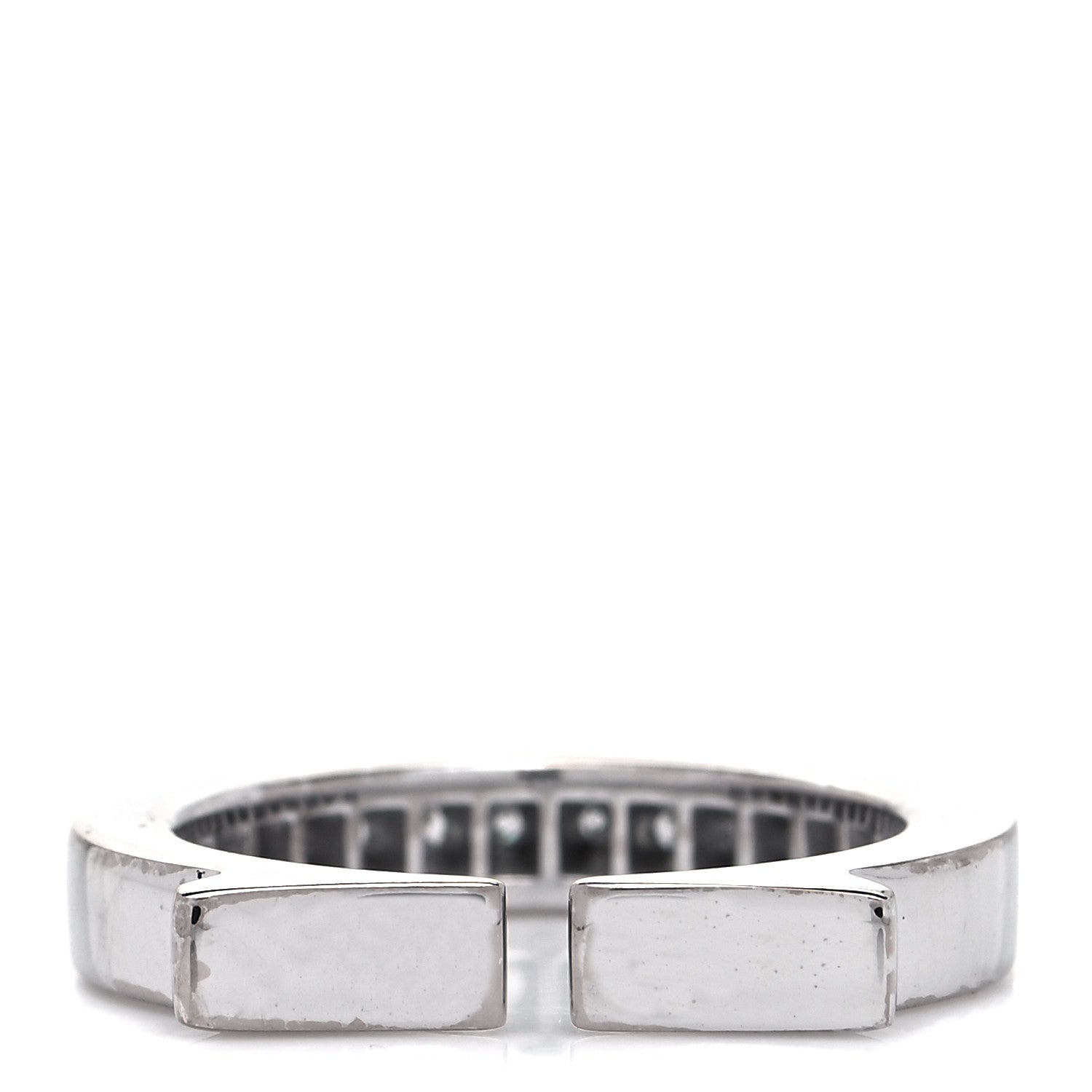 Cartier 18K White Gold Diamond Flat C Ring 51 5.75 3 of 5