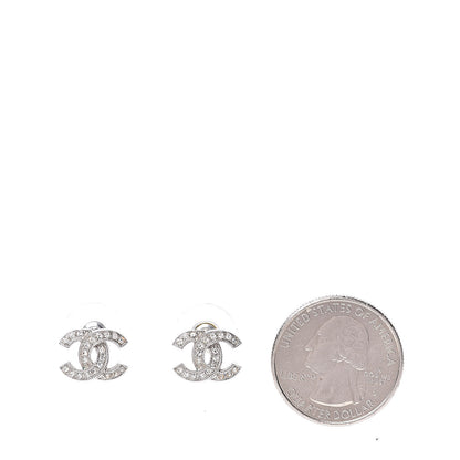 Chanel Crystal CC Earrings Silver 2 of 4