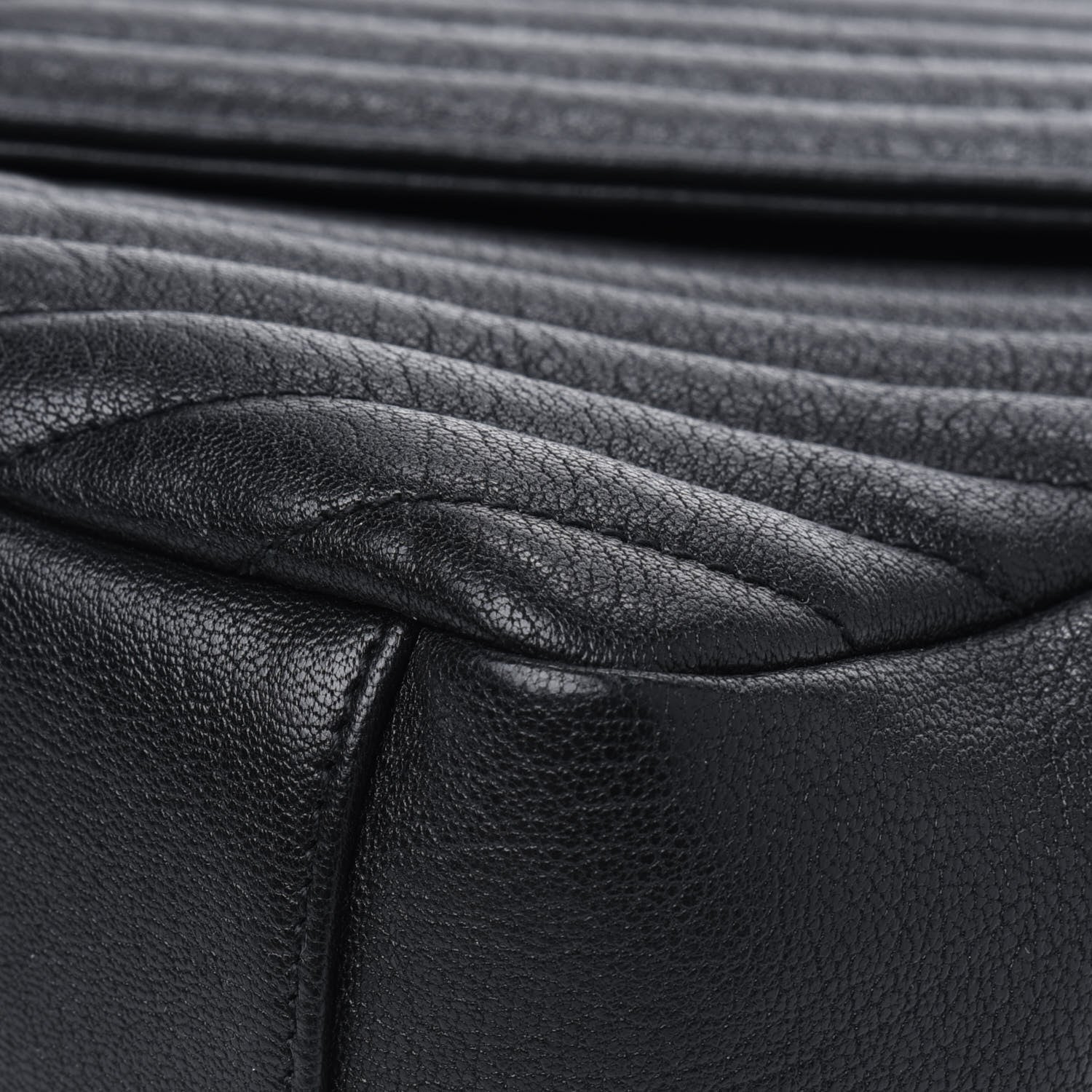 Saint Laurent Sheepskin Matelasse Chevron Monogram Large College Satchel Black 13 of 16