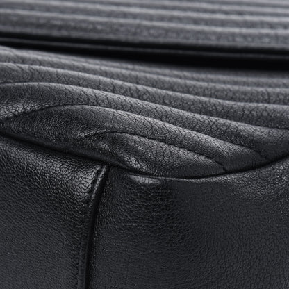 Saint Laurent Sheepskin Matelasse Chevron Monogram Large College Satchel Black 13 of 16