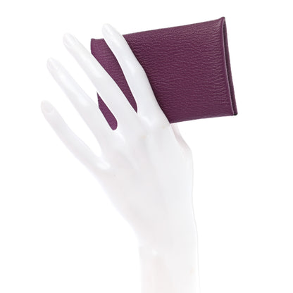Hermes Chevre Mysore Calvi Card Case Anemone 2 of 8