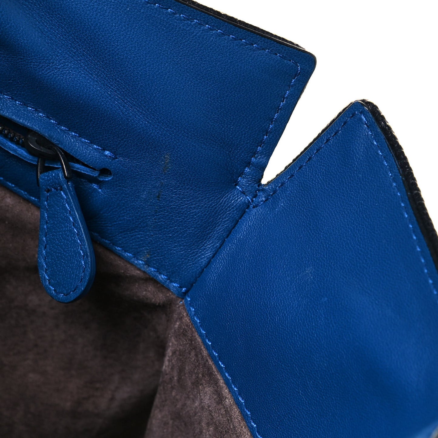 Nappa Intrecciato Karung Glass Tote Blue