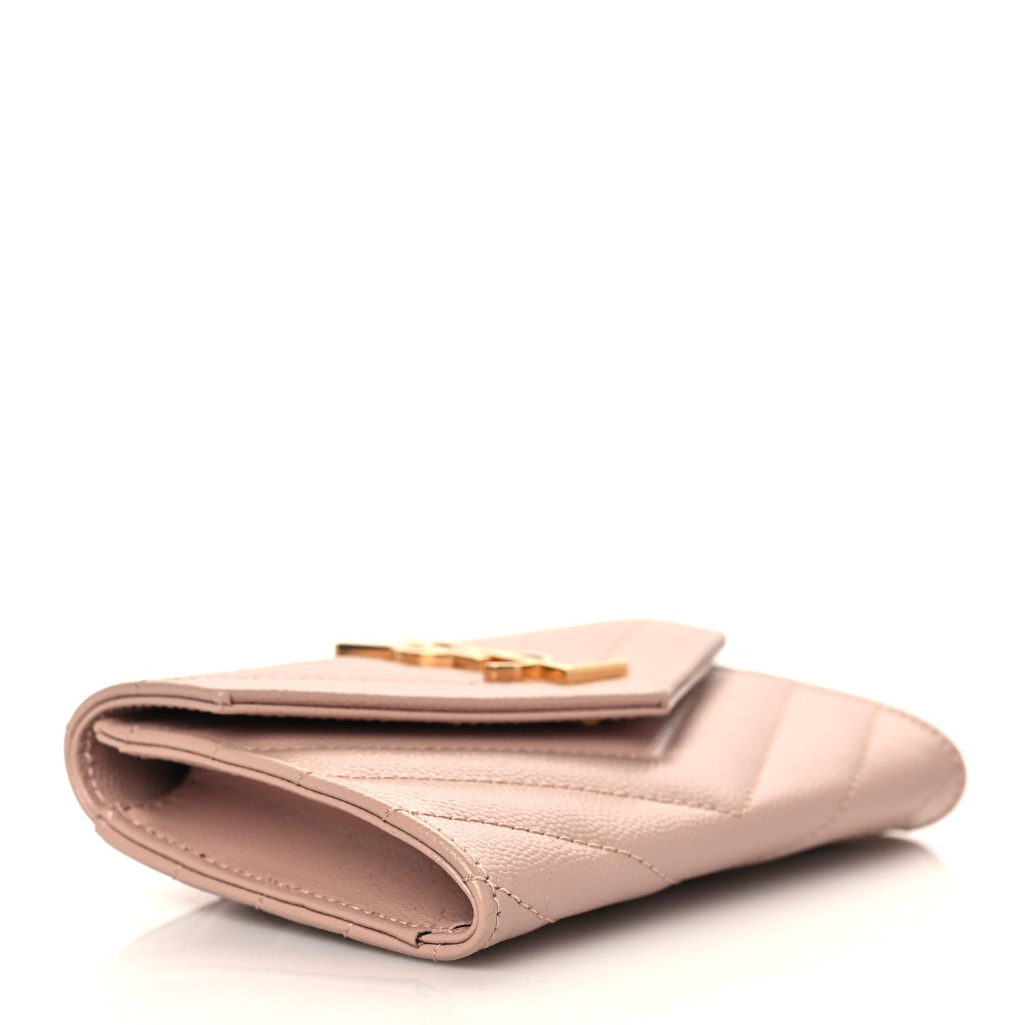 Grain De Poudre Matelasse Chevron Small Monogram Envelope Wallet Pink