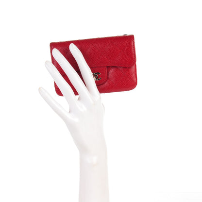 Chanel Caviar Quilted Coin Purse Red 2 of 8